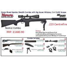 Howa Blued Sporter Stealth Combo with Sig Sauer Whiskey 3 4-12x50 Scope .223 Centrefire