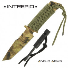 Intrepid - Fixed Blade Knive with Fire starter + Whistle in Camo