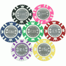 Pound Chrome Coin Design Poker Chips ( Pack of 25 )